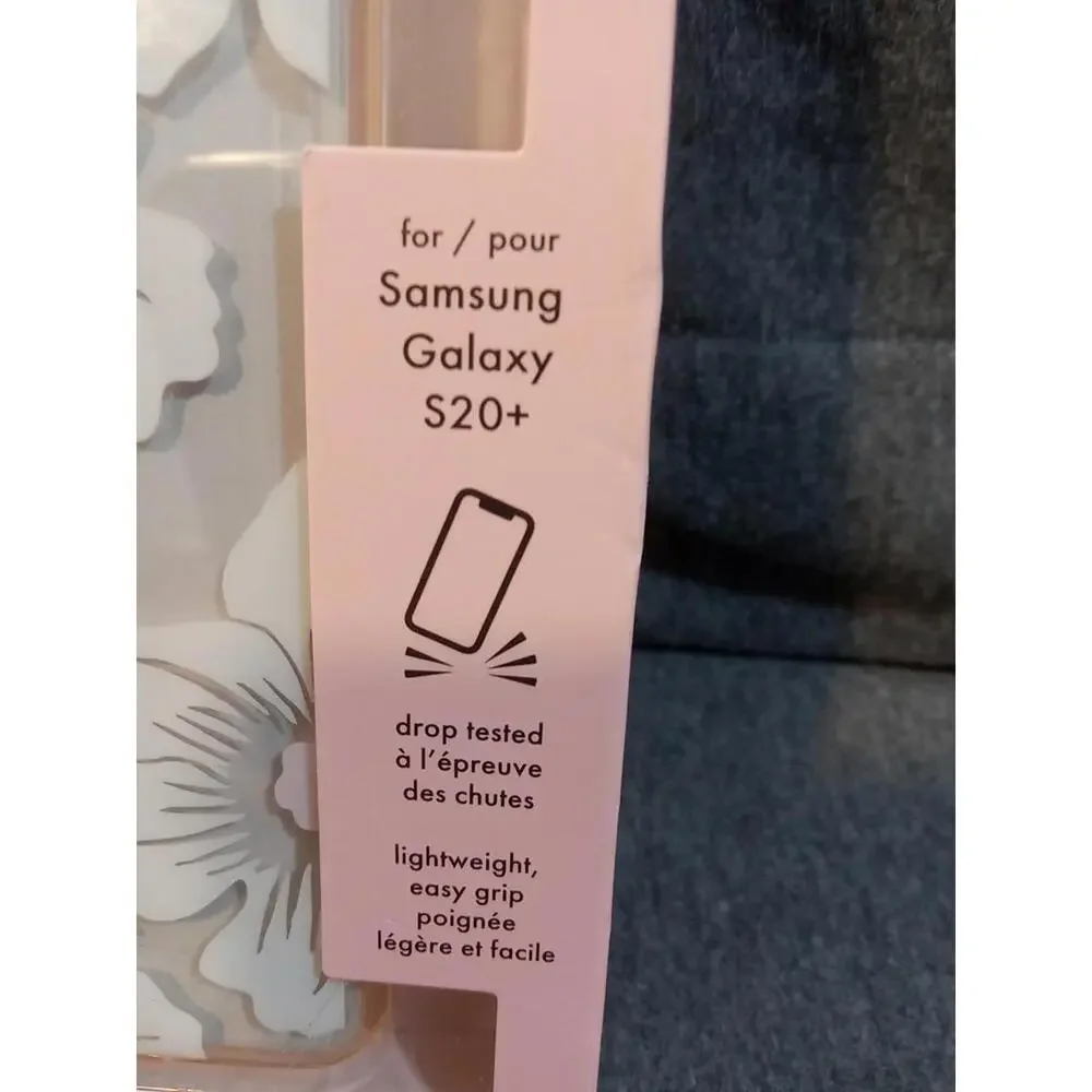 Kate Spade Hardshell Case Clear Pink Hollyhock Floral Samsung Galaxy S20 Plus